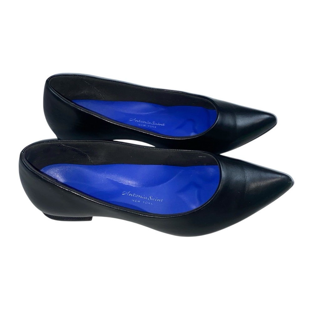 Antonia Saint New York Jane Autumn Black Pointed Toe Low Heel Flat Size 10